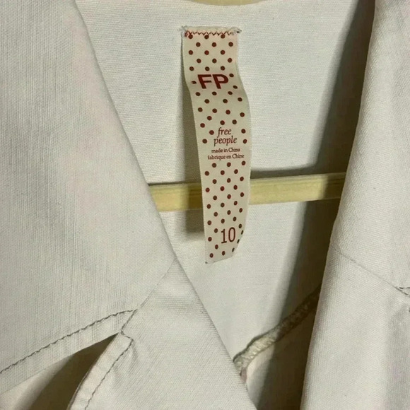 Free People Womens Double Breasted Belted trench White Cotton Size 10 - Picture 5 of 7